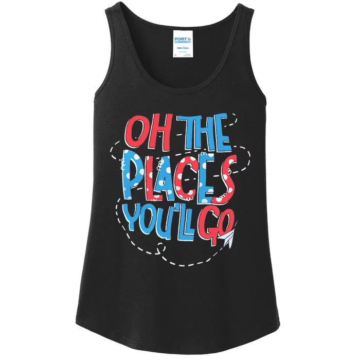 Hot Air Balloon Oh The Places You’Ll Go When You Read Ladies Essential Tank