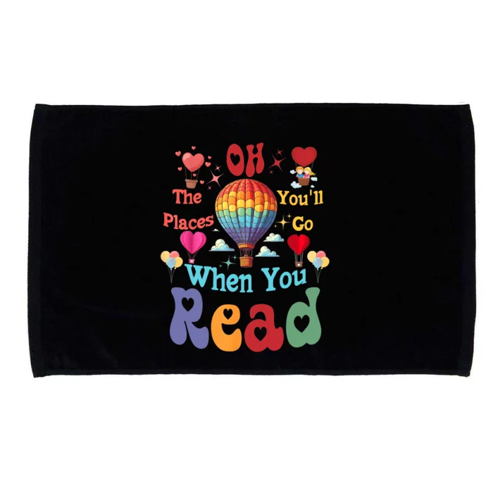 Hot Air Balloon Oh The Places You’Ll Go When You Read Microfiber Hand Towel