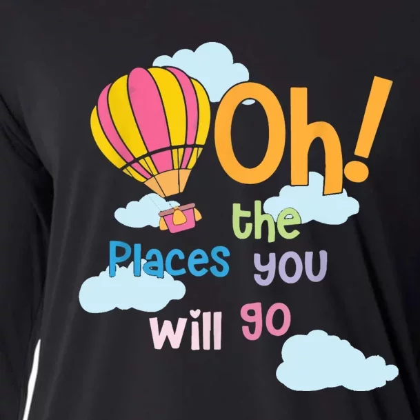 Hot Air Balloon Oh The Places You’Ll Go When You Read Cooling Performance Long Sleeve Crew