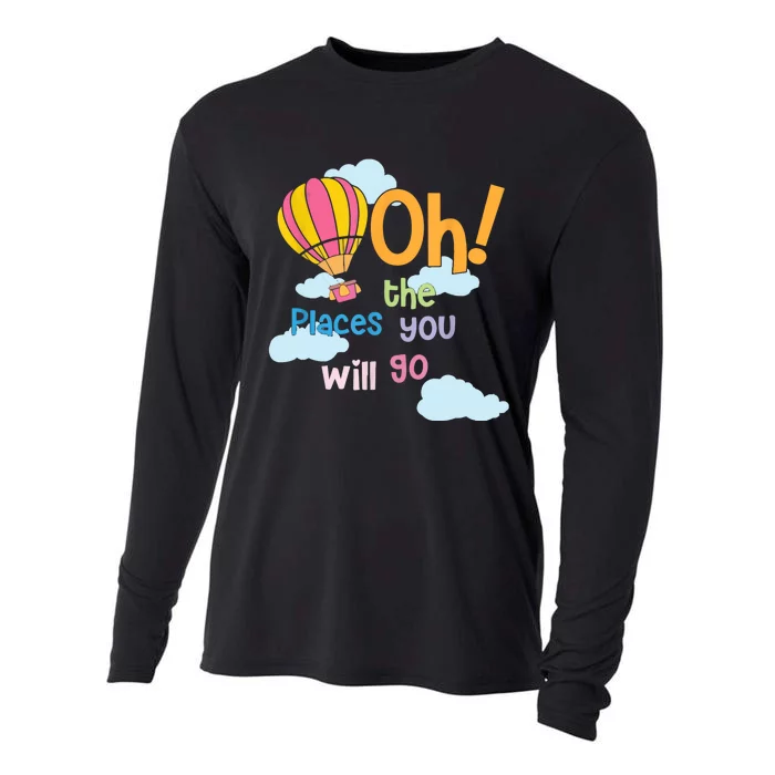 Hot Air Balloon Oh The Places You’Ll Go When You Read Cooling Performance Long Sleeve Crew