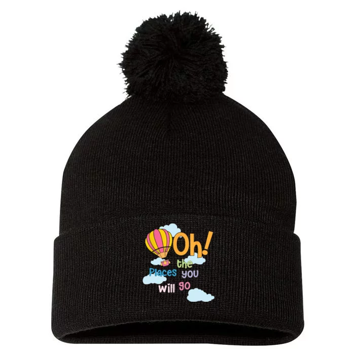 Hot Air Balloon Oh The Places You’Ll Go When You Read Pom Pom 12in Knit Beanie