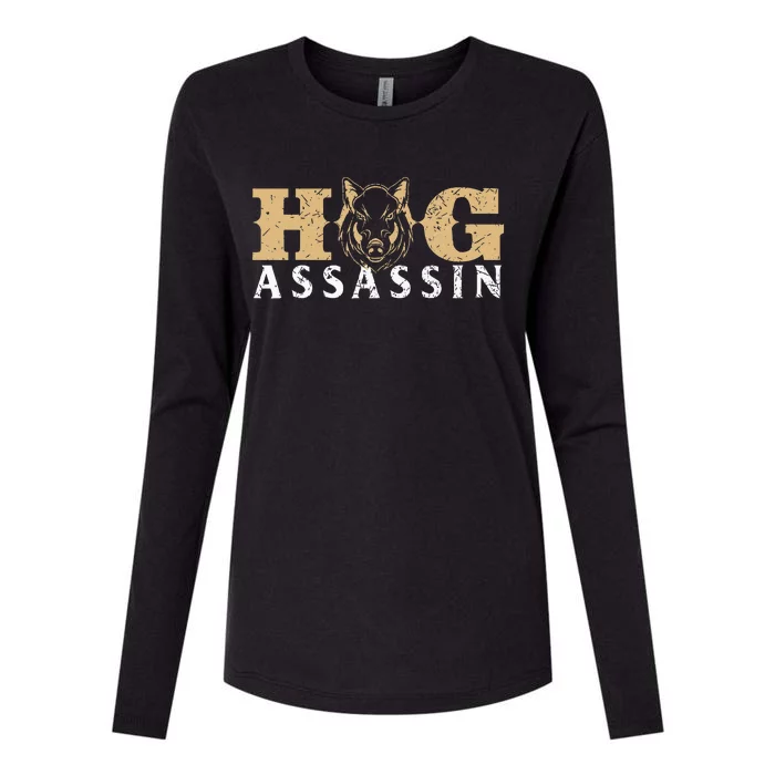 Hog Assassin Boar Hunting Wild Hog Hunter Womens Cotton Relaxed Long Sleeve T-Shirt