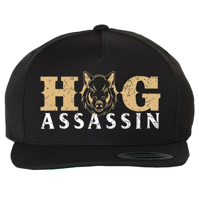 Hog Assassin Boar Hunting Wild Hog Hunter Wool Snapback Cap