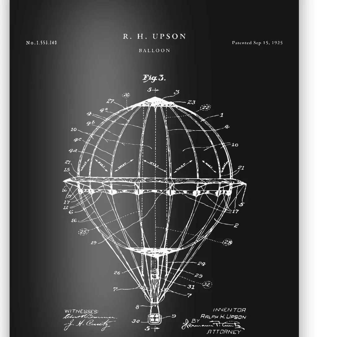 Hot Air Balloon Patent Fashion Poster