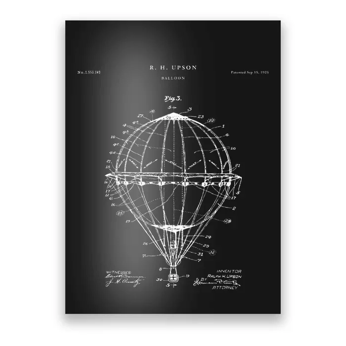 Hot Air Balloon Patent Fashion Poster