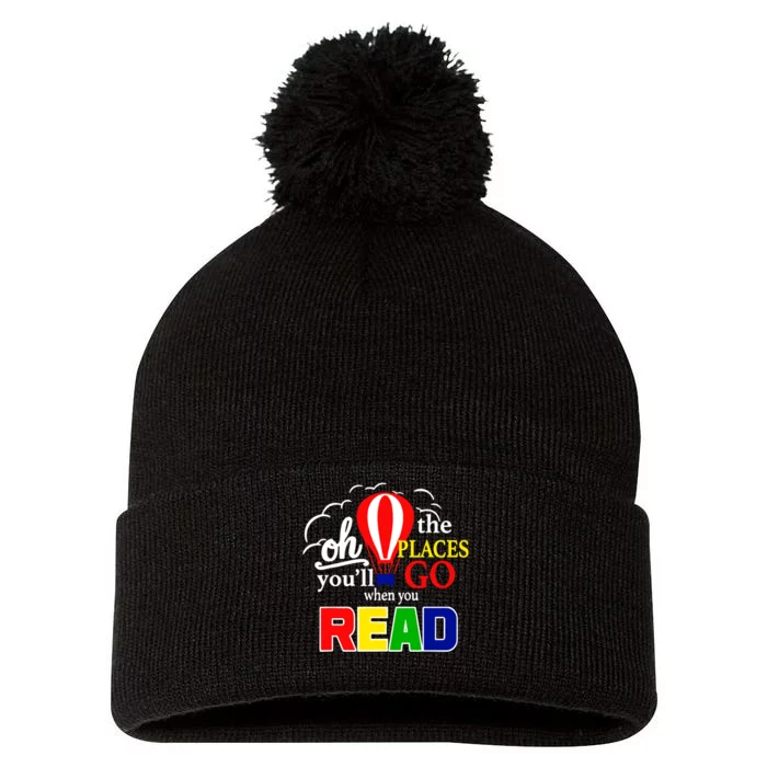 Hot Air Balloon Oh The Places You’Ll Go When You Read Pom Pom 12in Knit Beanie