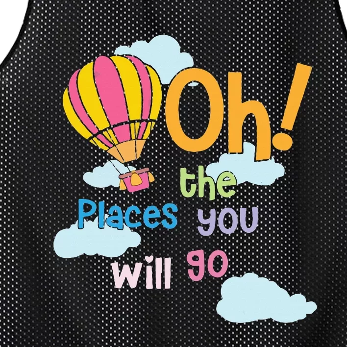 Hot Air Balloon Oh The Places You’Ll Go When You Read Mesh Reversible Basketball Jersey Tank