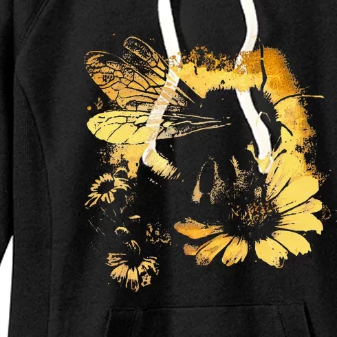 Honeybee And Bumble Bee For American Hive Beekeepers Women's Fleece Hoodie