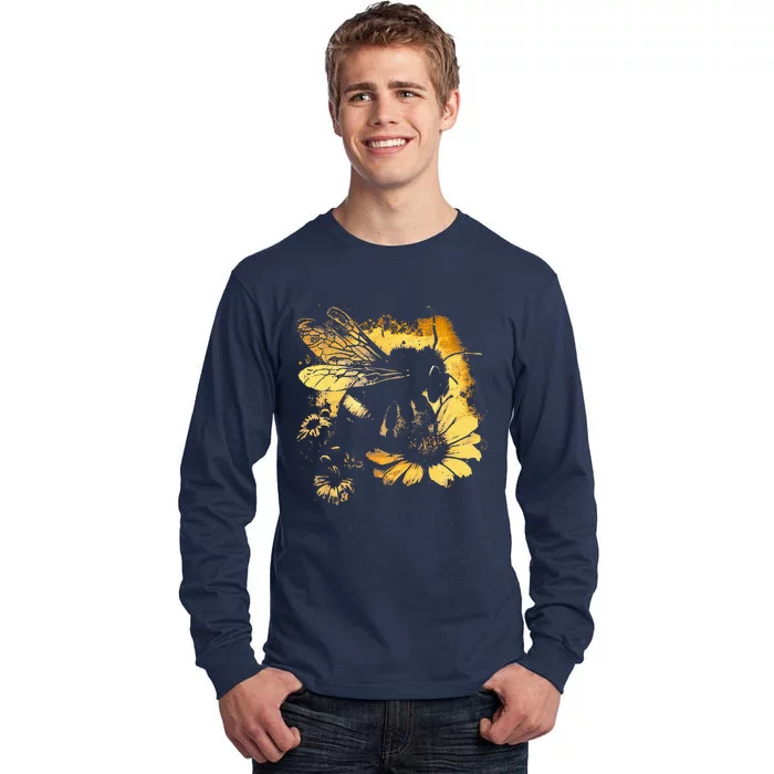 Honeybee And Bumble Bee For American Hive Beekeepers Tall Long Sleeve T-Shirt