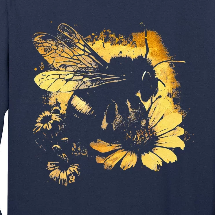 Honeybee And Bumble Bee For American Hive Beekeepers Tall Long Sleeve T-Shirt