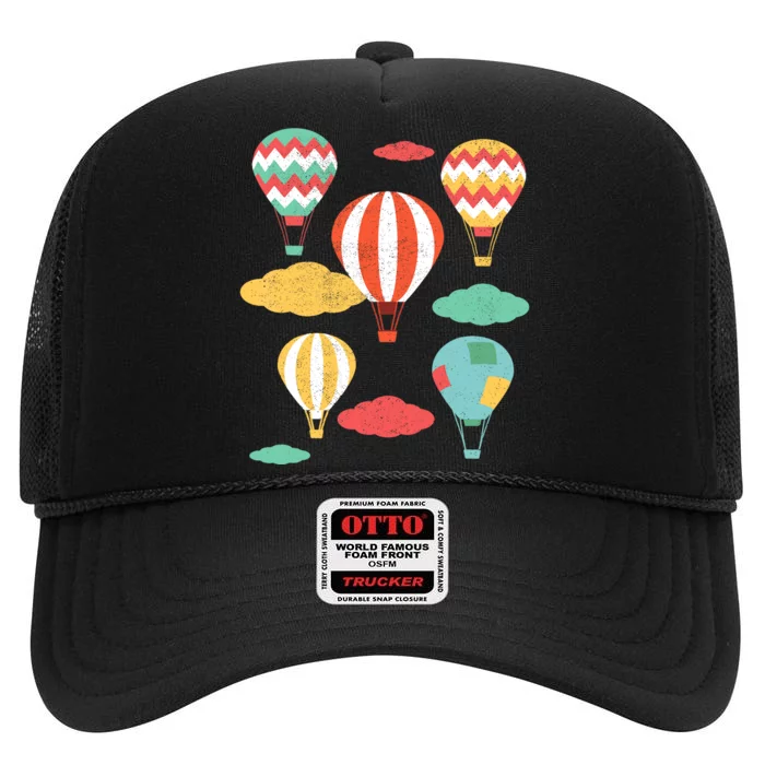 Hot Air Balloon Balloonist Hot Air Balloon Ride High Crown Mesh Trucker Hat