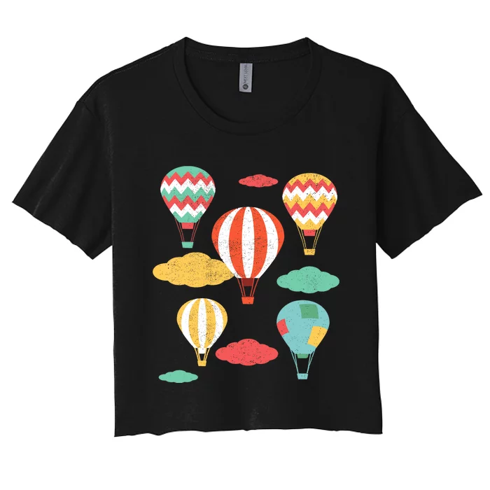 Hot Air Balloon Balloonist Hot Air Balloon Ride Women's Crop Top Tee