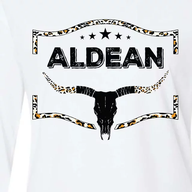 Howdy Aldean Bull Skull Aldean Western Country Aldean Cowboy Womens Cotton Relaxed Long Sleeve T-Shirt