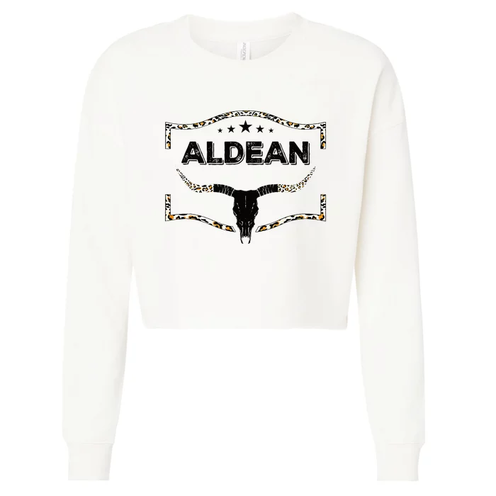 Howdy Aldean Bull Skull Aldean Western Country Aldean Cowboy Cropped Pullover Crew