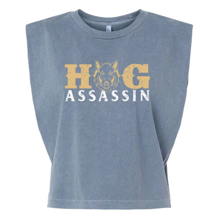 Hog Assassin Boar Hunting Wild Hog Hunter Garment-Dyed Women's Muscle Tee