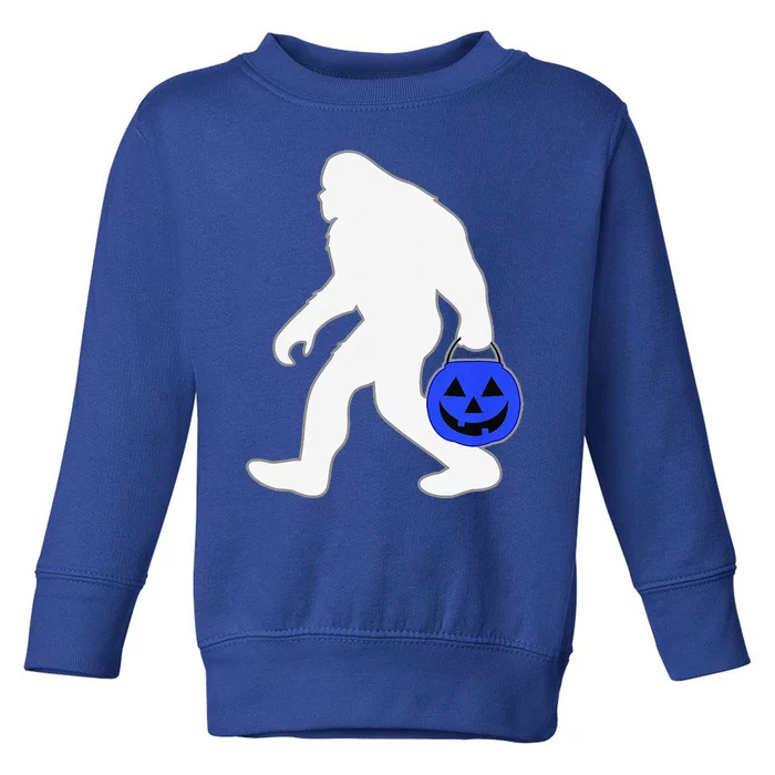 Halloween Autism Blue Pumpkin Bucket Trick Or Treat Bigfoot Toddler Sweatshirt