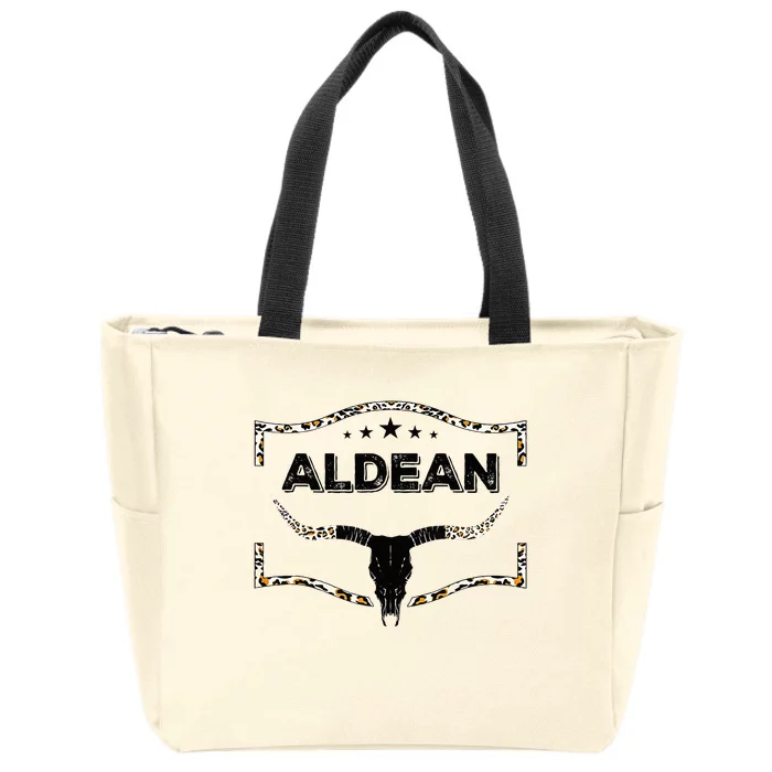 Howdy Aldean Bull Skull Aldean Western Country Aldean Cowboy Zip Tote Bag