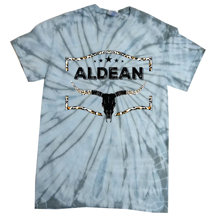 Howdy Aldean Bull Skull Aldean Western Country Aldean Cowboy Tie-Dye T-Shirt