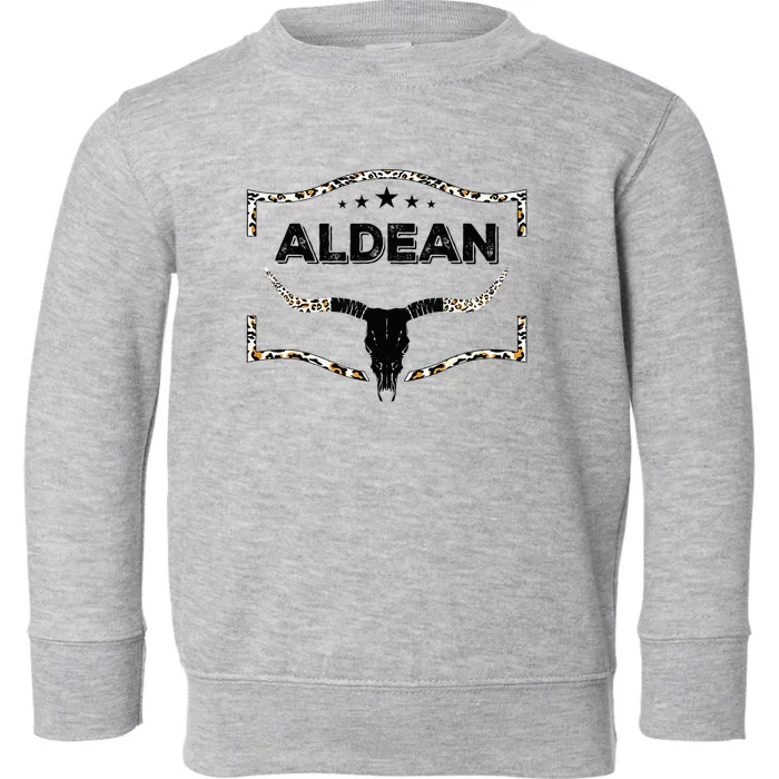 Howdy Aldean Bull Skull Aldean Western Country Aldean Cowboy Toddler Sweatshirt