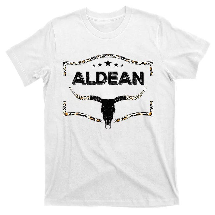 Howdy Aldean Bull Skull Aldean Western Country Aldean Cowboy T-Shirt