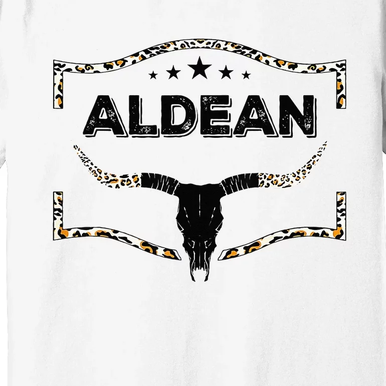 Howdy Aldean Bull Skull Aldean Western Country Aldean Cowboy Premium T-Shirt