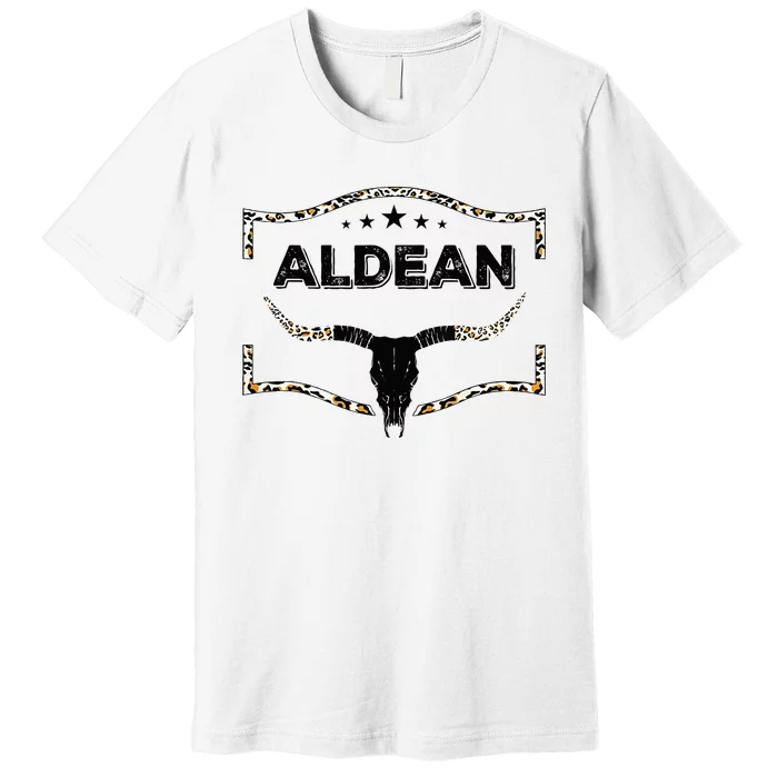 Howdy Aldean Bull Skull Aldean Western Country Aldean Cowboy Premium T-Shirt