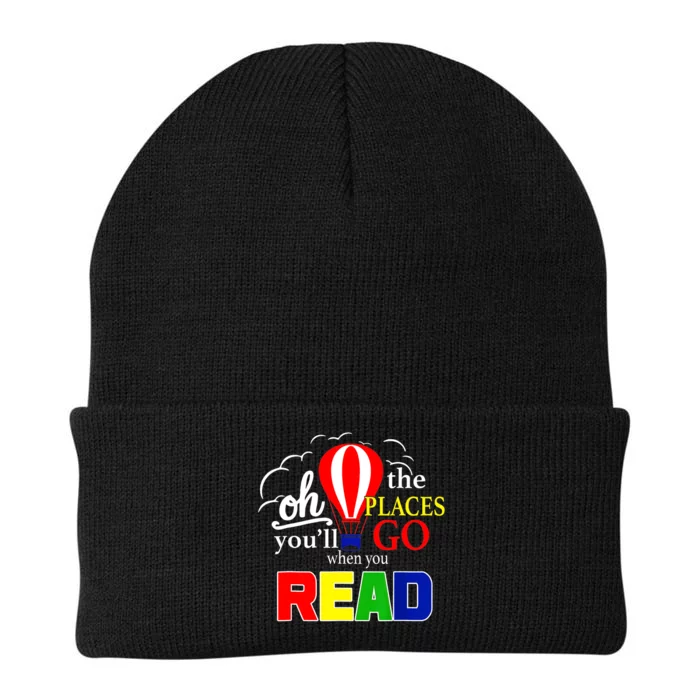 Hot Air Balloon Oh The Places You’Ll Go When You Read Knit Cap Winter Beanie