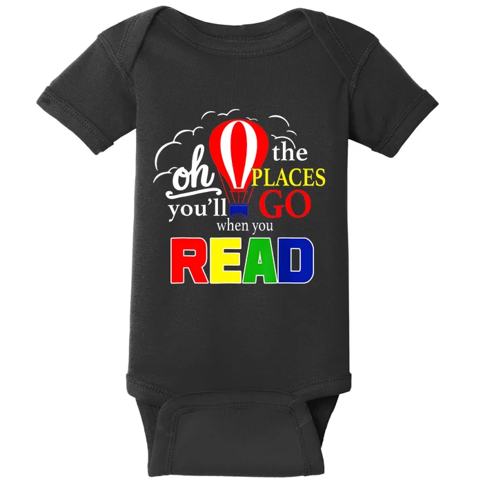 Hot Air Balloon Oh The Places You’Ll Go When You Read Baby Bodysuit