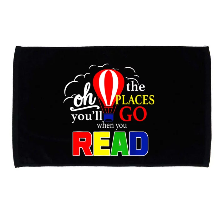 Hot Air Balloon Oh The Places You’Ll Go When You Read Microfiber Hand Towel