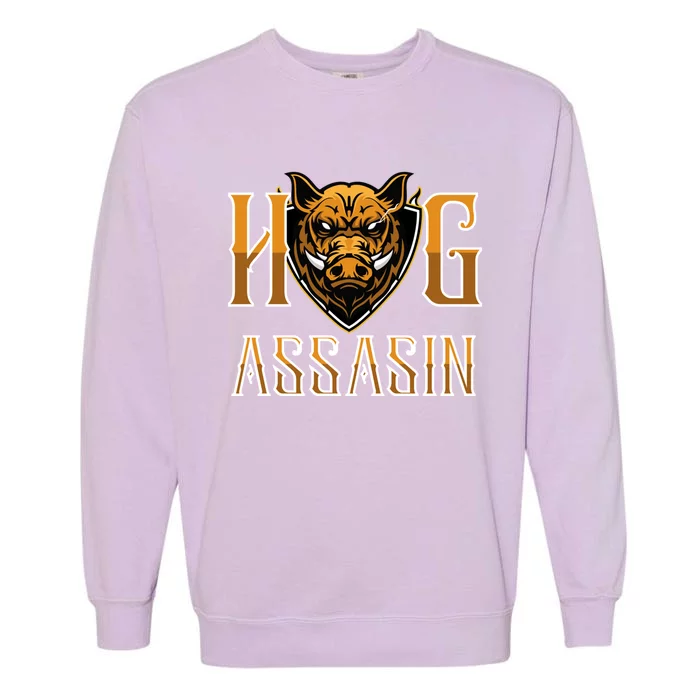 Hog And Boar Assasin Animal Hunter Hog Gift Garment-Dyed Sweatshirt