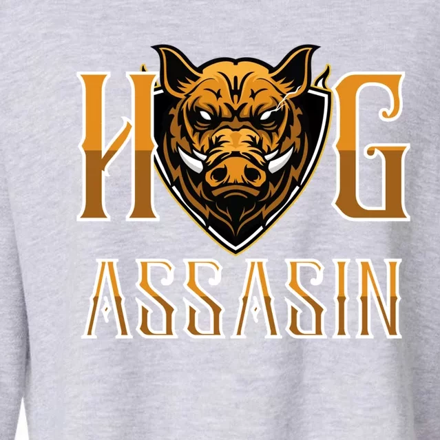 Hog And Boar Assasin Animal Hunter Hog Gift Cropped Pullover Crew