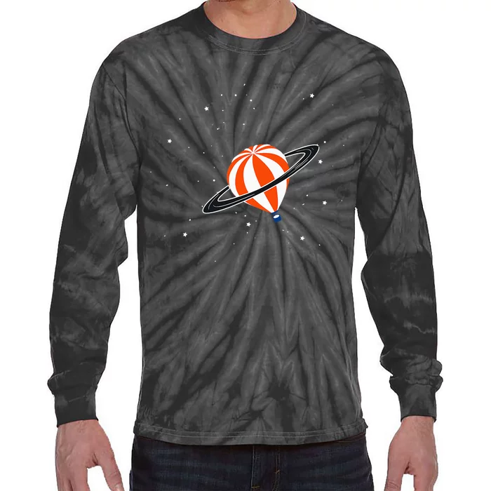 hot air balloon adventure ballooning space Tie-Dye Long Sleeve Shirt