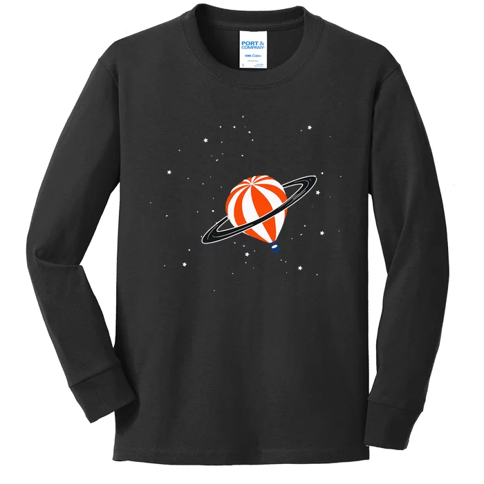 hot air balloon adventure ballooning space Kids Long Sleeve Shirt