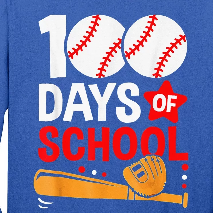 Having A Ball For 100 Days Baseball Smarter School Tall Long Sleeve T-Shirt