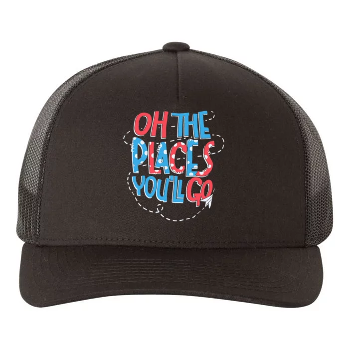 Hot Air Balloon Oh The Places Youll Go When You Read Yupoong Adult 5-Panel Trucker Hat