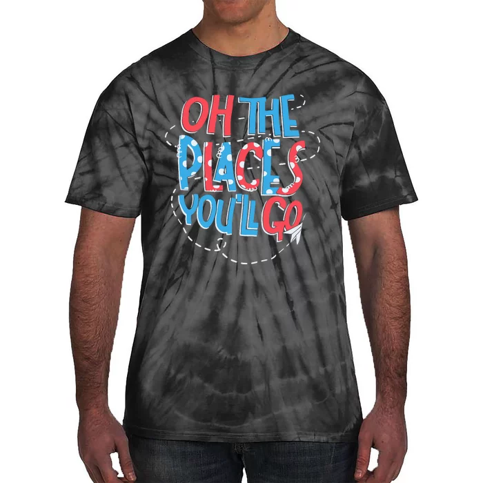 Hot Air Balloon Oh The Places Youll Go When You Read Tie-Dye T-Shirt