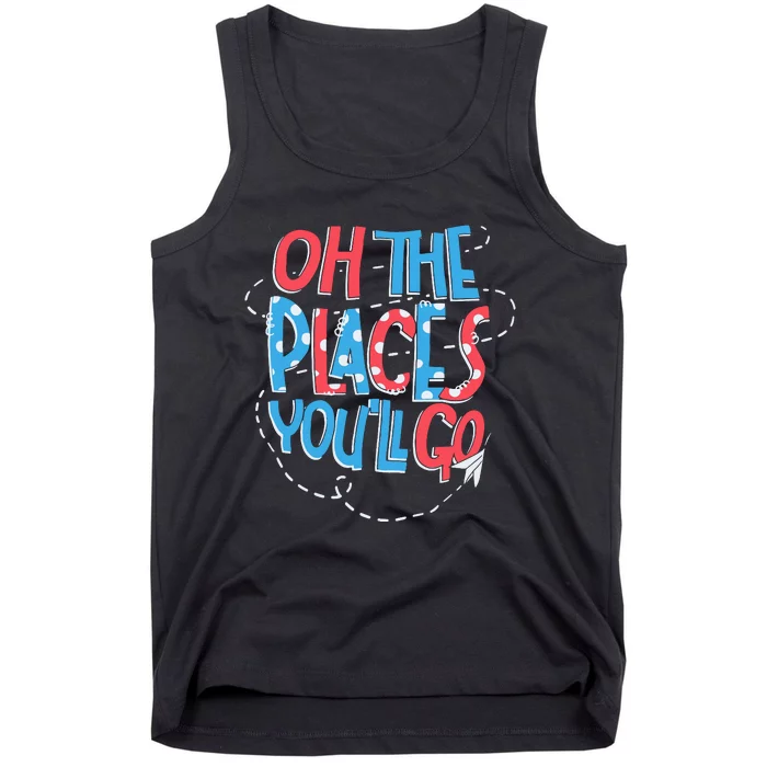 Hot Air Balloon Oh The Places Youll Go When You Read Tank Top