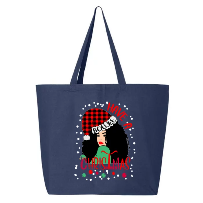 Have A Boujee Christmas Tartan Santa Hat Curly Hair Xmas Gift 25L Jumbo Tote