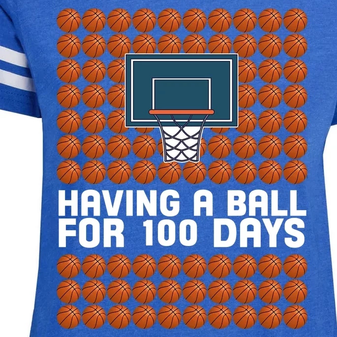 Having A Ball For 100 Days Of School Basketball Enza Ladies Jersey Football T-Shirt