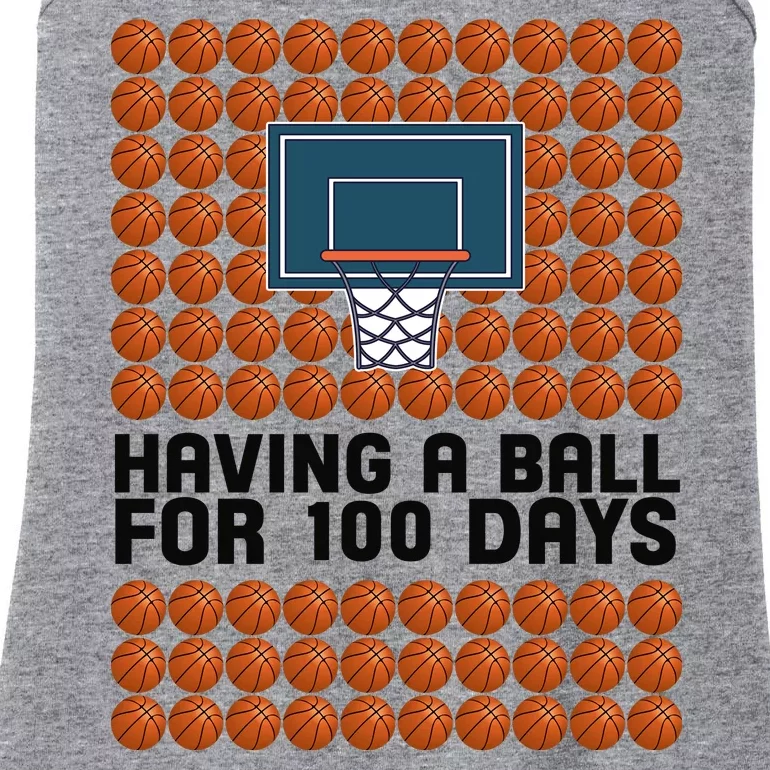 Having A Ball For 100 Days Of School Basketball Ladies Essential Tank