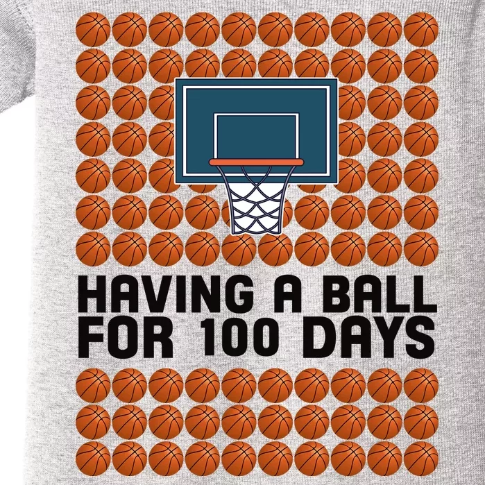 Having A Ball For 100 Days Of School Basketball Baby Bodysuit