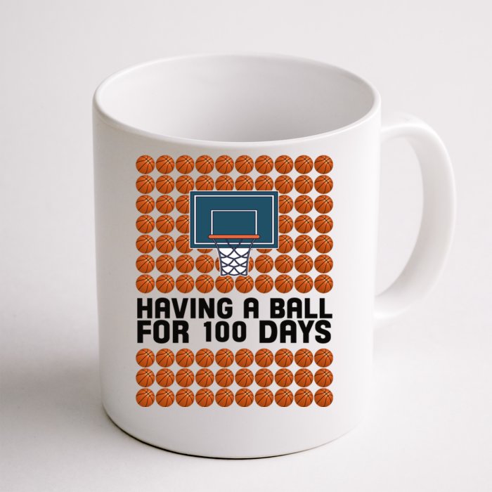 Having A Ball For 100 Days Of School Basketball Front & Back Coffee Mug