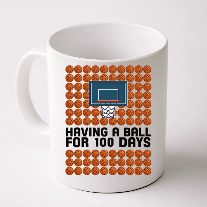 Having A Ball For 100 Days Of School Basketball Front & Back Coffee Mug