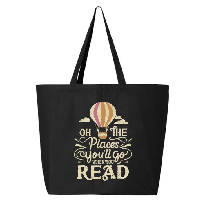 Hot Air Balloon Oh The Places You’Ll Go When You Read 25L Jumbo Tote