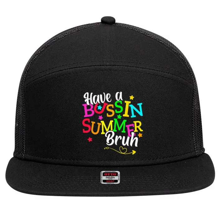 Have A Bussin Summer Bruh 7 Panel Mesh Trucker Snapback Hat