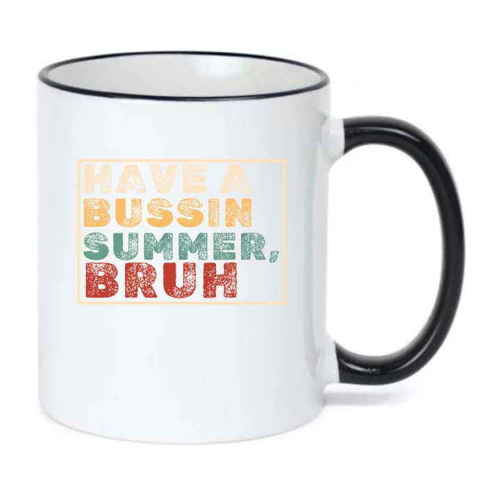 Have A Bussin Summer Bruh Hawaii Retro Summer Vacation Gift Black Color Changing Mug