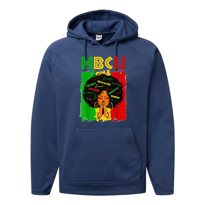 HBCU Afro Black History Girl Historical Black College Performance Fleece Hoodie