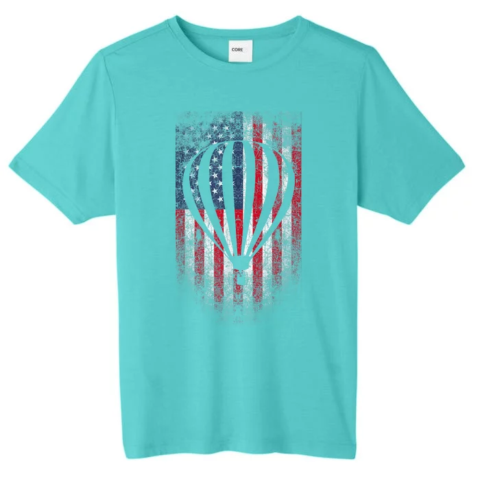 Hot Air Balloon Vintage USA Flag ChromaSoft Performance T-Shirt