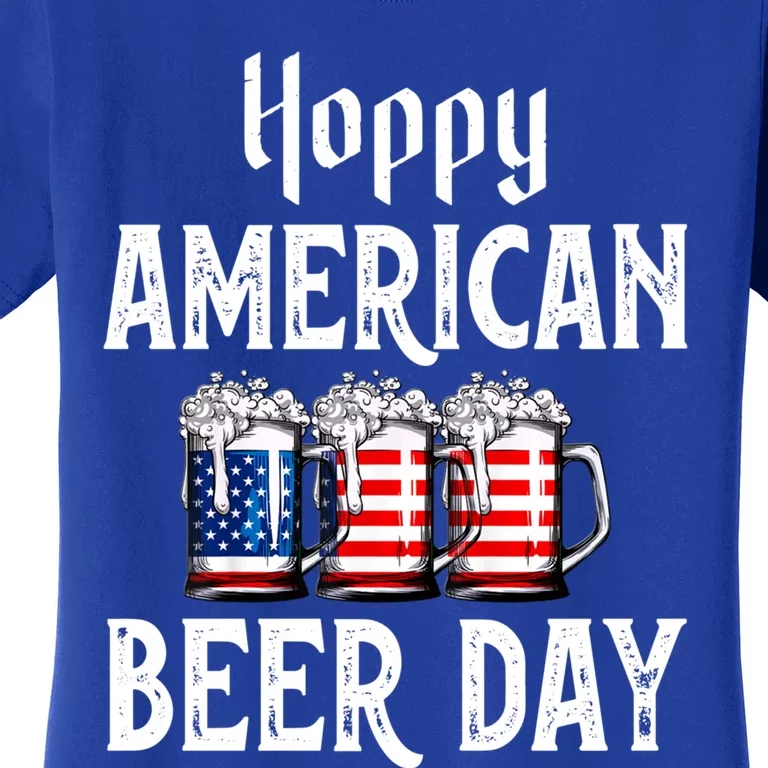 Hoppy American Beer Day Usa Flag Beer Lover Craft Brewer Cool Gift Women's T-Shirt