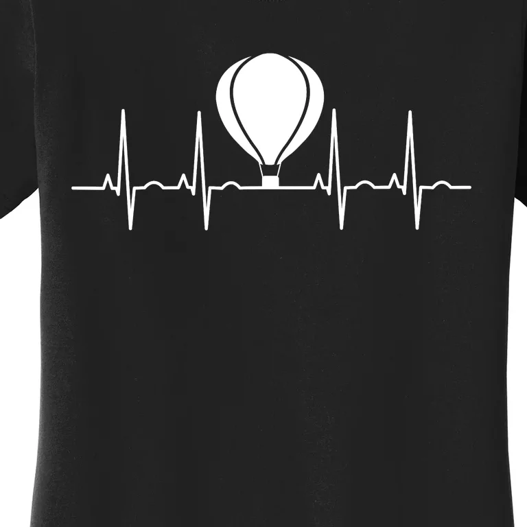 Hot Air Balloon Pilot Aviator Heartbeat Women's T-Shirt